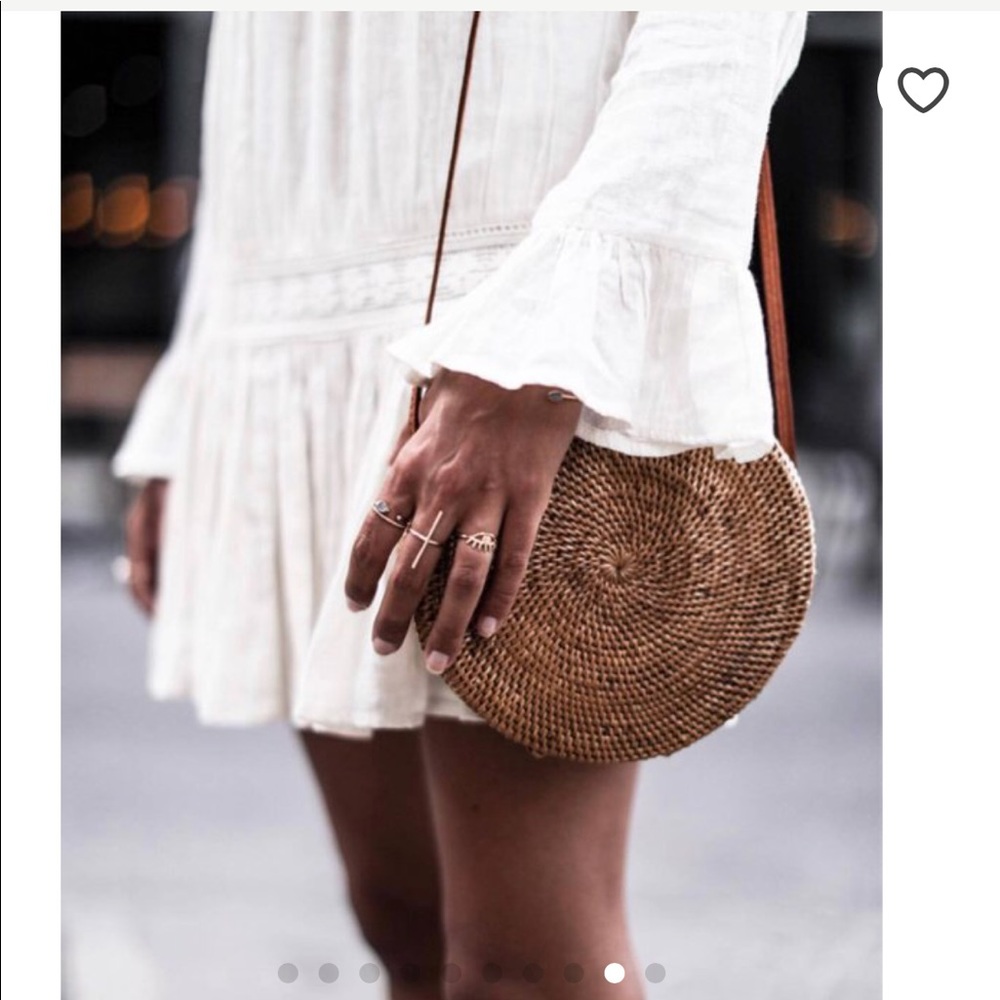Circle Rattan Woven Boho Bag